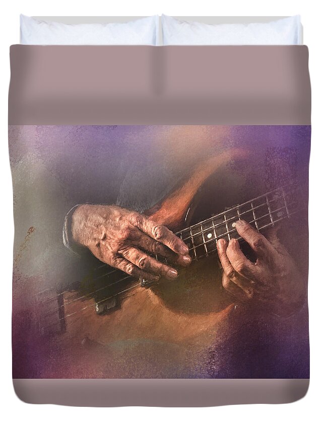 Bass Duvet Cover featuring the photograph Play Me Some Blues by David and Carol Kelly