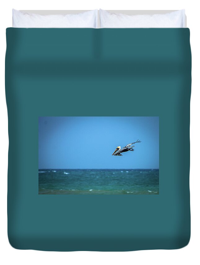 Pelican Duvet Cover featuring the photograph Play Time by Fred Boehm