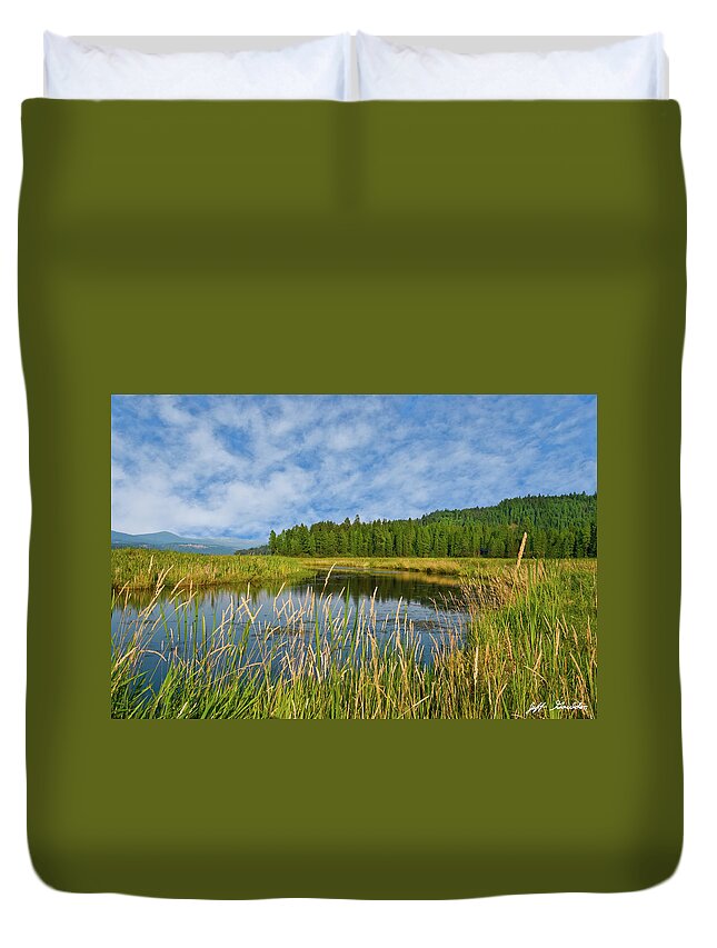 Beauty In Nature Duvet Cover featuring the photograph Plummer Creek Marsh by Jeff Goulden