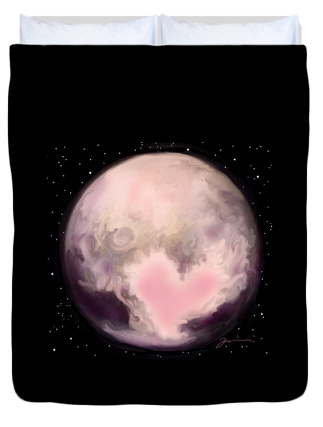 Pluto Duvet Cover featuring the painting Pluto by Jean Pacheco Ravinski