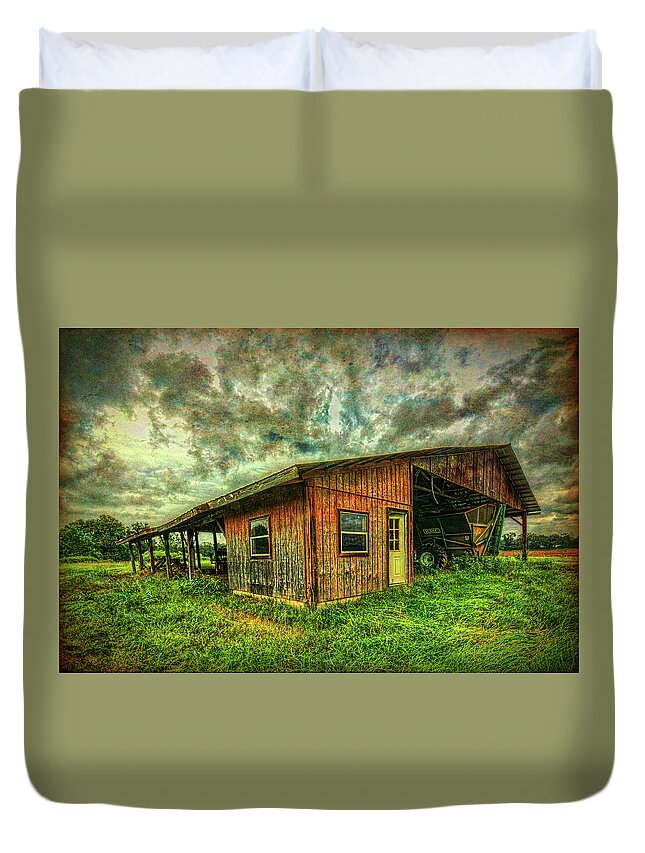Pole Barn Duvet Cover featuring the photograph Pole Barn by Lewis Mann