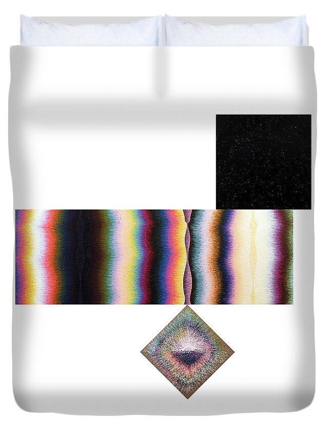 Color Duvet Cover featuring the painting Poles Number Nine by Stephen Mauldin