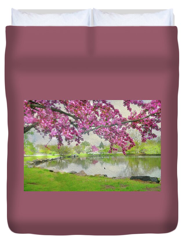 Landscape Duvet Cover featuring the photograph Politely by Diana Angstadt