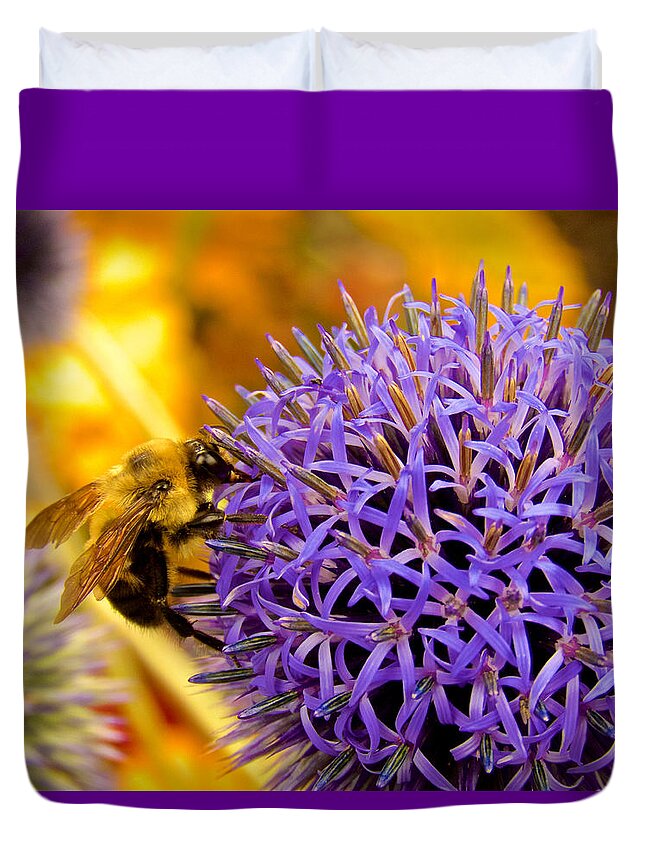 Bees Duvet Cover featuring the photograph Pollination by Kathi Isserman