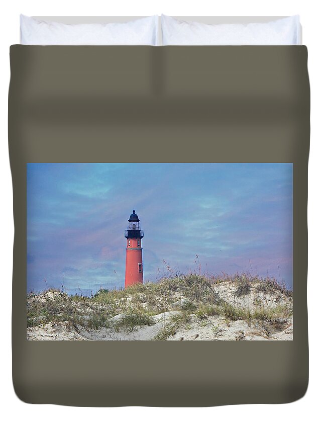 Ponce De Leon Inlet Duvet Cover featuring the photograph Ponce de Leon Lighthouse by Carolyn Mickulas