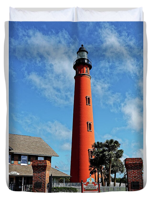 Ponce Inlet Duvet Cover featuring the photograph Ponce Inlet Light by Paul Mashburn