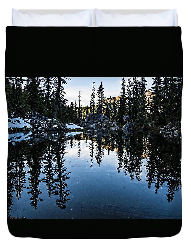 River Duvet Cover featuring the photograph Pond on the Pacific Crest Trail by Pelo Blanco Photo