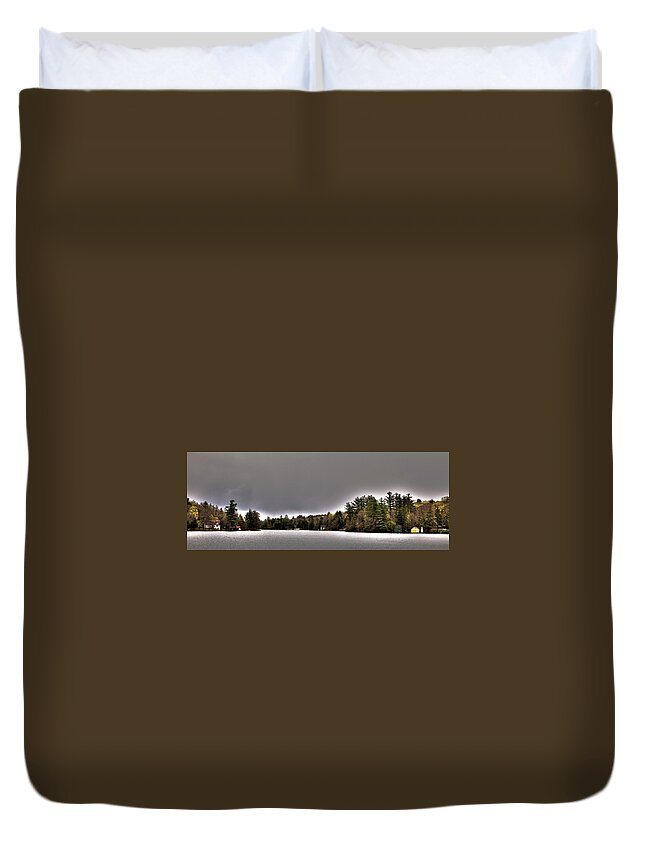 Pond Panorama Duvet Cover featuring the photograph Pond Panorama by David Patterson
