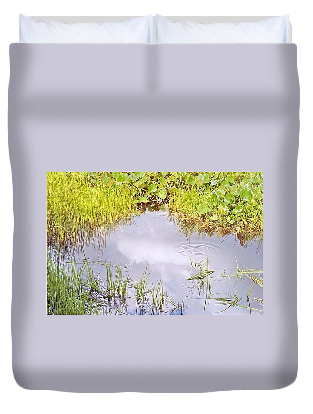 Lilypad Duvet Cover featuring the photograph Pond Ripples Photo by Peter J Sucy