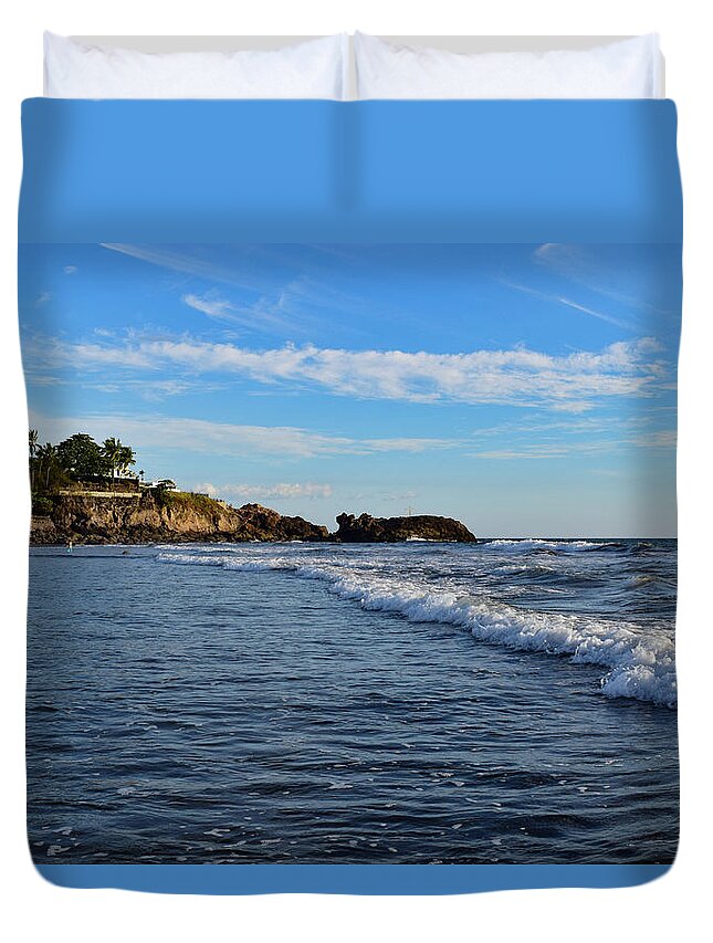 Beach Duvet Cover featuring the photograph Poneloya Beach Before Sunset by Nicole Lloyd