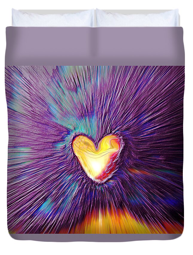 Popping Passion Duvet Cover featuring the digital art Popping Passion by Linda Sannuti