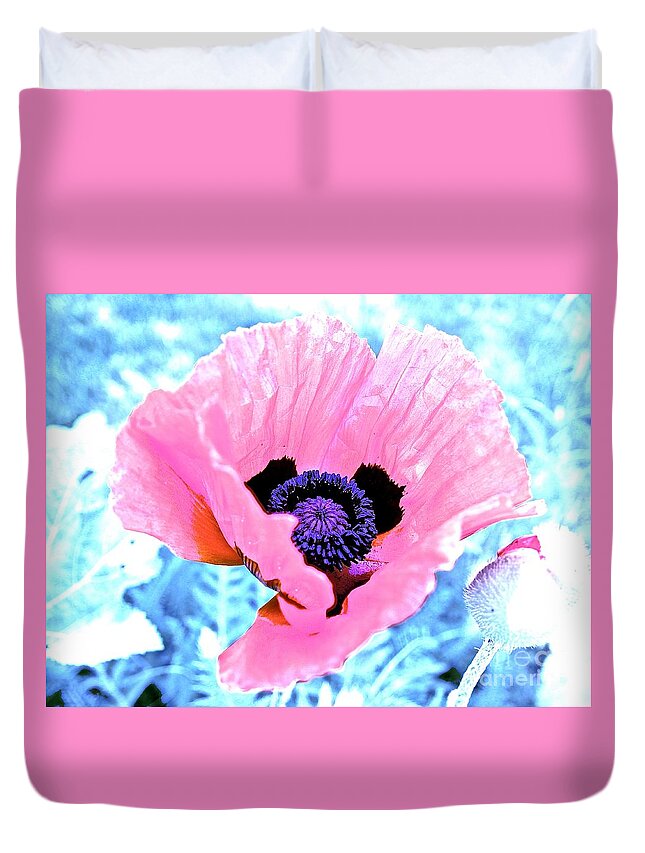 Pink Duvet Cover featuring the photograph Poppy in Pink by Elisabeth Derichs