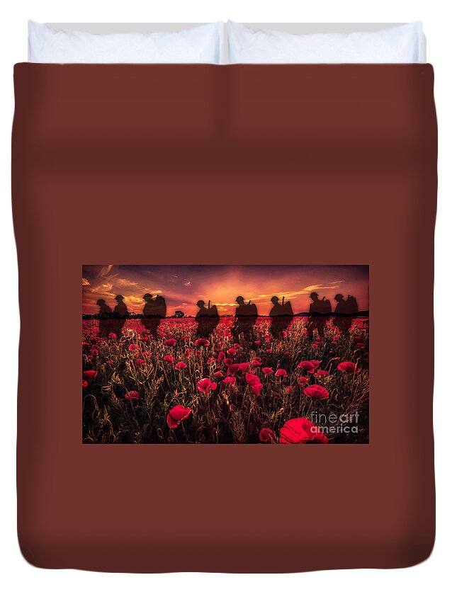 Soldier Duvet Cover featuring the digital art Poppy Walk by Airpower Art