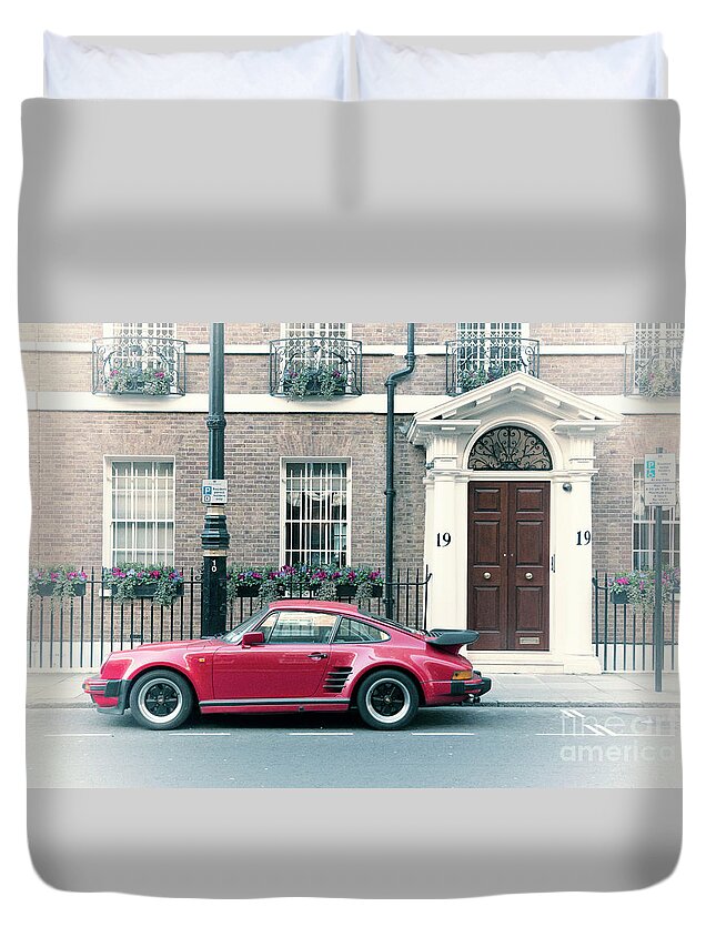 Porsche Duvet Cover featuring the photograph Porsche 911 Turbo London by Roger Lighterness