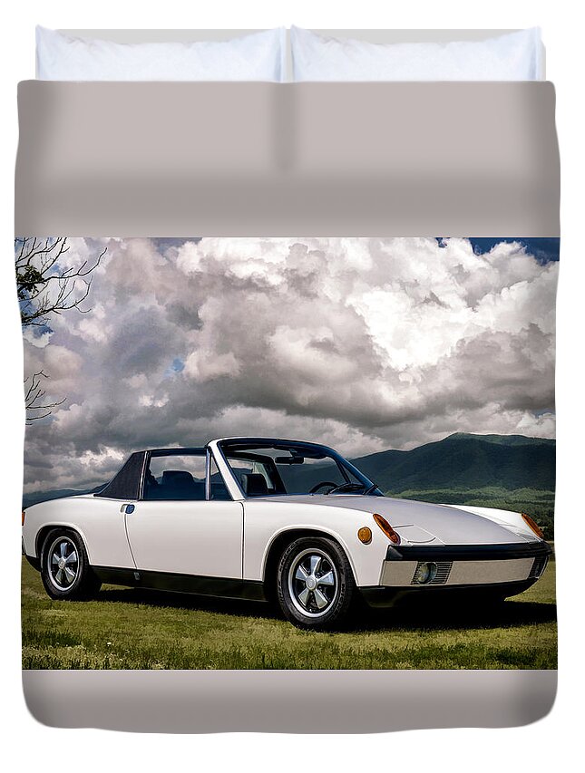 Classic Duvet Cover featuring the digital art Porsche 914 by Douglas Pittman