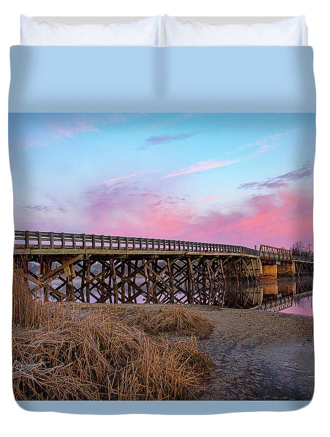 Port Republic Duvet Cover featuring the photograph Port Republic Nacote Creek Bridge by Kristia Adams
