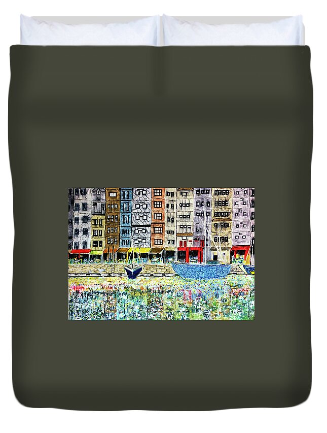 Contemporary Impressionist Duvet Cover featuring the painting Porta by Dennis Ellman