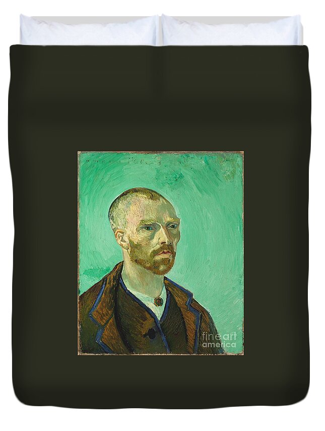 Vincent Van Gogh Duvet Cover featuring the painting Portrait Dedicated to Paul Gauguin by MotionAge Designs