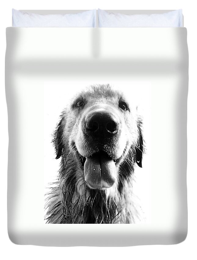#faatoppicks Duvet Cover featuring the photograph Portrait of a Happy Dog by Osvaldo Hamer