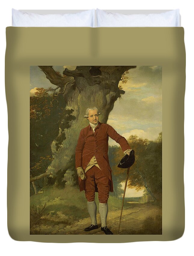 18th Century Art Duvet Cover featuring the painting Portrait of a Man, Possibly Mr. Barclay by Francis Wheatley