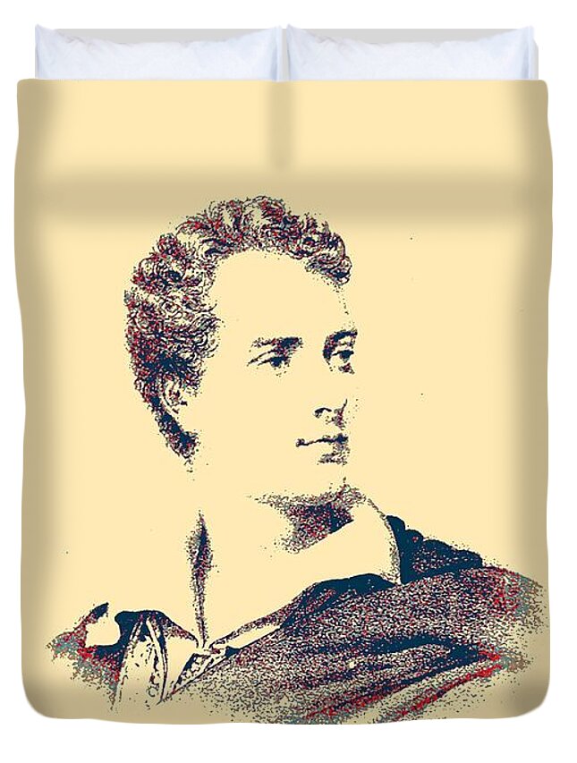 Man Duvet Cover featuring the painting Portrait of a youth from History Series. No 8 by Celestial Images
