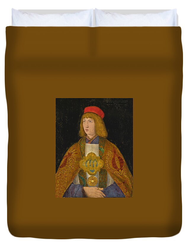 Jacopo De' Barbari Duvet Cover featuring the painting Portrait of Albrecht of Brandenburg by Jacopo de' Barbari