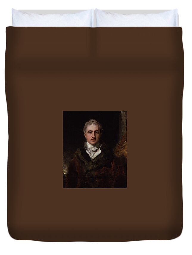 Portrait Of Robert Stewart Duvet Cover featuring the painting Portrait of Robert Stewart by Thomas Lawrence