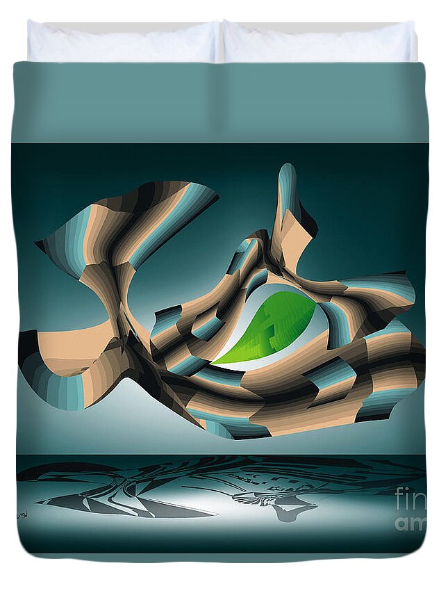 Position Duvet Cover featuring the digital art Position by Leo Symon