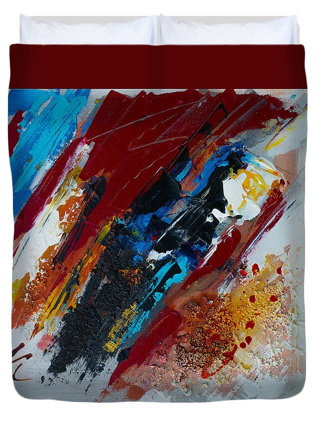 Acrylic Duvet Cover featuring the painting Positive Energy by Elise Palmigiani