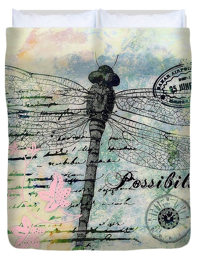 Possibilities Duvet Cover featuring the mixed media Possibilities by Elizabeth Mix