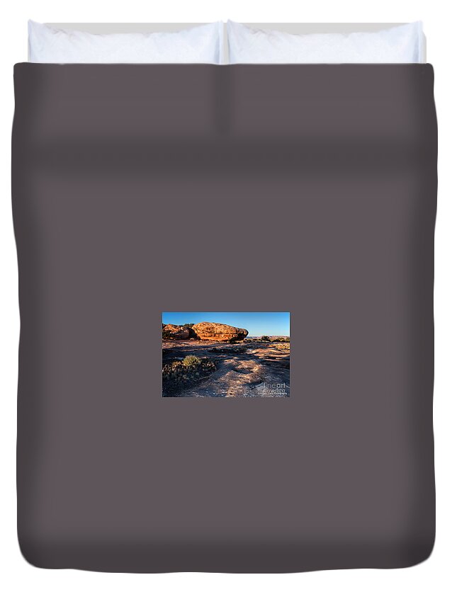 Canyonlands Landscape Duvet Cover featuring the photograph Pot Hole Trail by Jim Garrison