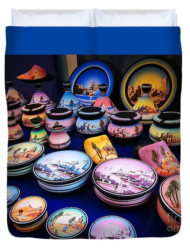 Pottery Duvet Cover featuring the photograph Pottery by Jarek Filipowicz