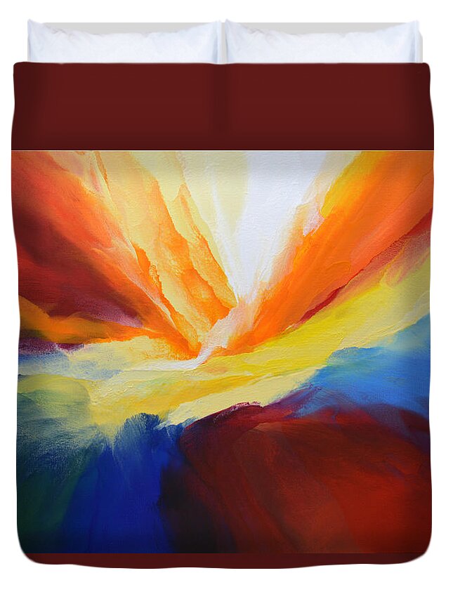 Pour Duvet Cover featuring the painting Pour Out Your Heart by Linda Bailey