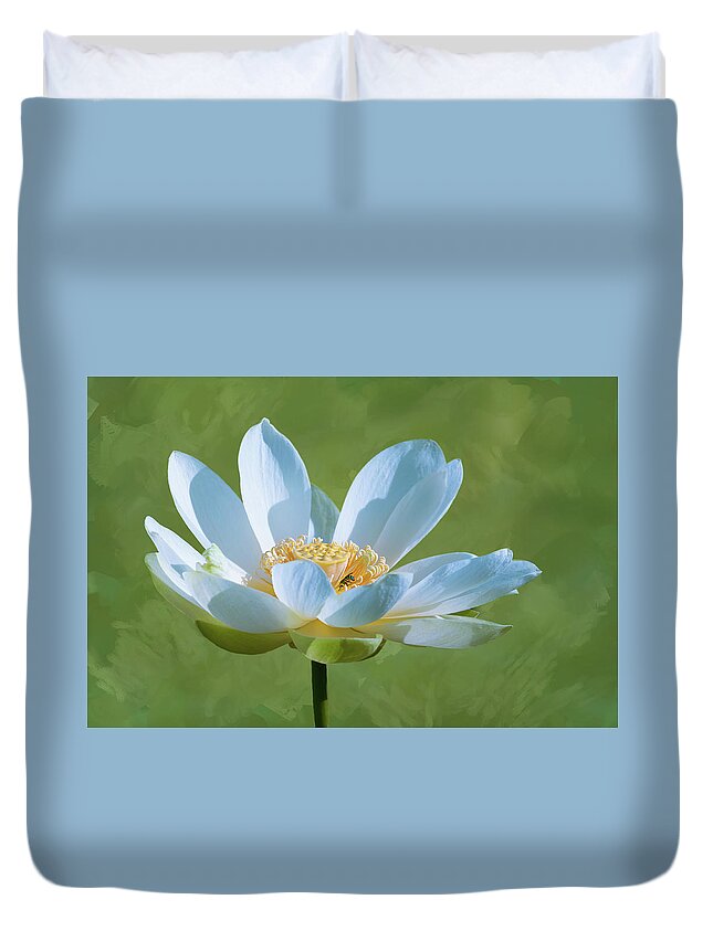 Lotus Blooms Wildflowers Duvet Cover featuring the photograph Power of a Lotus by Carolyn D'Alessandro