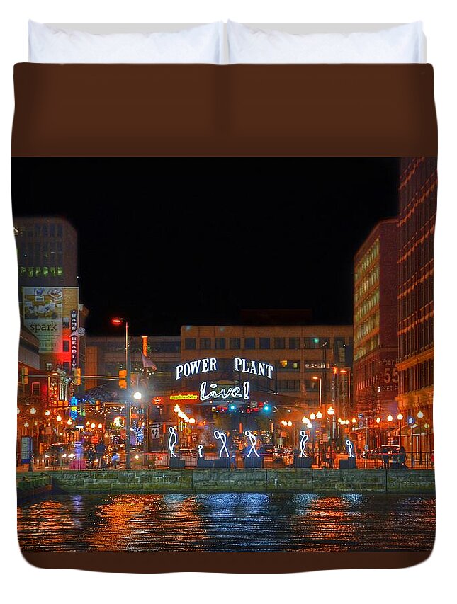Power Plant Live Duvet Cover featuring the photograph Power Plant Live in Baltimore by Marianna Mills