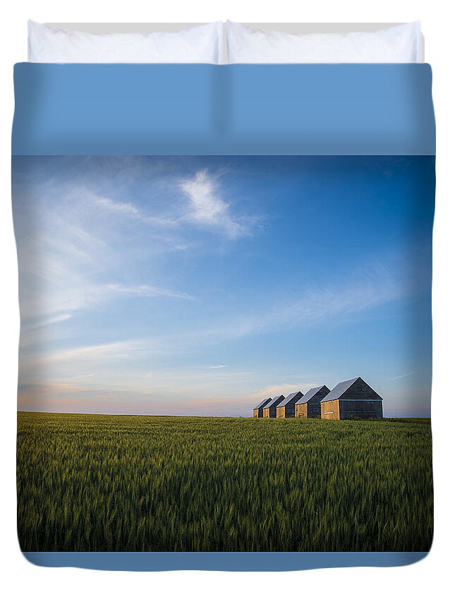 Farming Duvet Cover featuring the photograph Prairie evening by Bill Cubitt