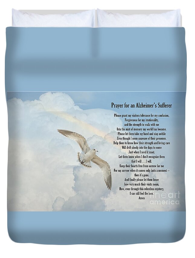 Alzheimer's Prayer Duvet Cover featuring the photograph Prayer for an Alzheimer's Sufferer by Bonnie Barry