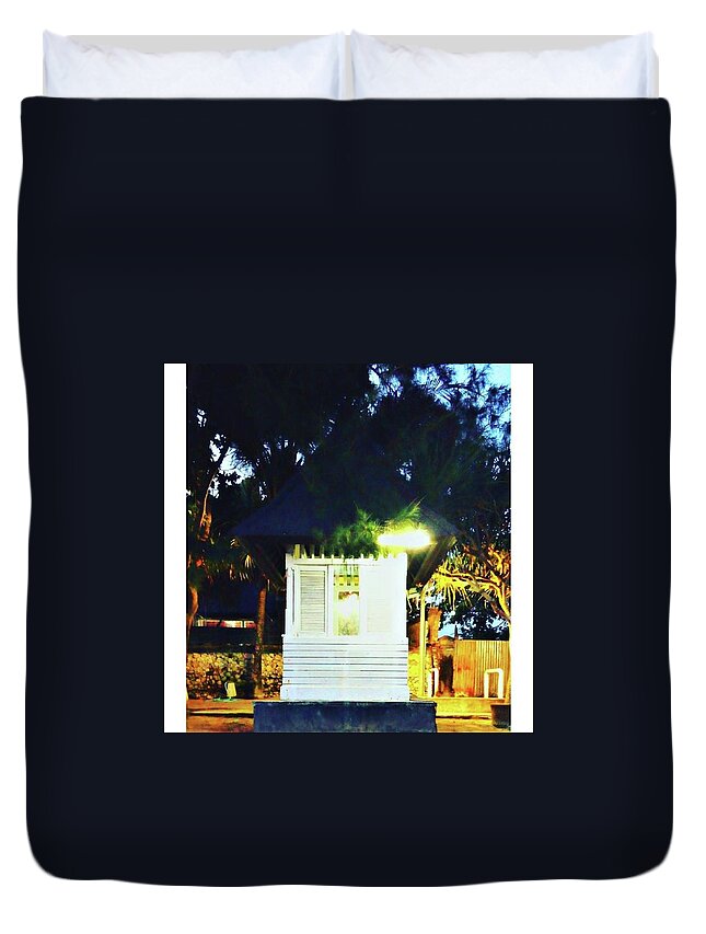 Beachguardhouse Duvet Cover featuring the photograph Preachers by Loly Lucious