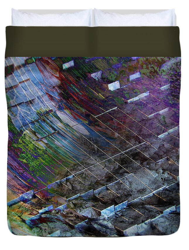 Precarious Duvet Cover featuring the digital art Precarious by Linda Carruth