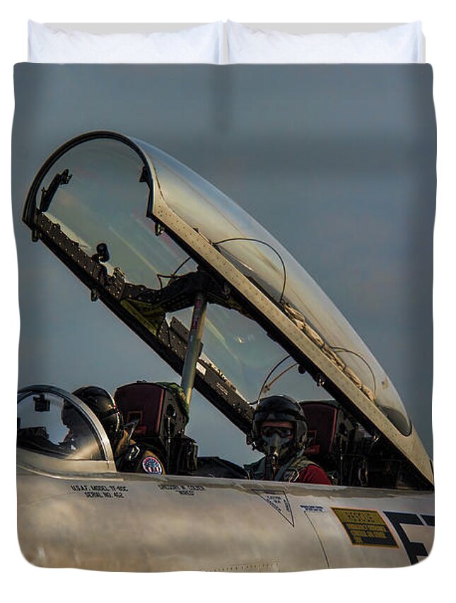 Lockeed Duvet Cover featuring the photograph Preparing For Takeoff - Lockeed Canadair CT-133 by John Black