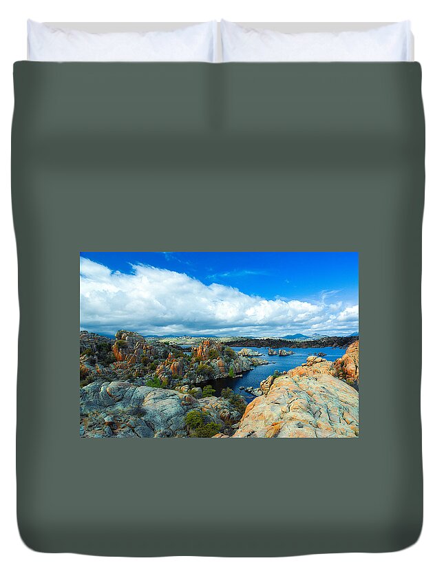 Prescott Duvet Cover featuring the photograph Prescott Rocks by Richard Gehlbach