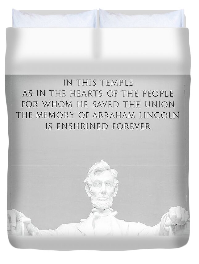 Lincoln Duvet Cover featuring the photograph President Lincoln by Stewart Helberg
