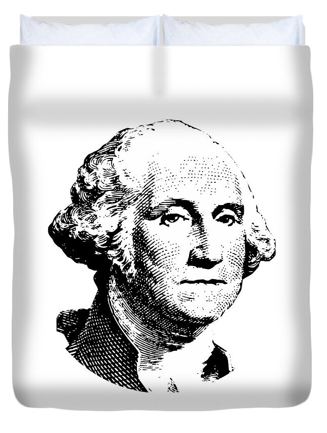 General George Washington Duvet Cover featuring the digital art President Washington by War Is Hell Store