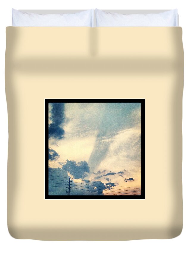 Heart Duvet Cover featuring the photograph Pretty Clouds by Haley Marie Theoboldt