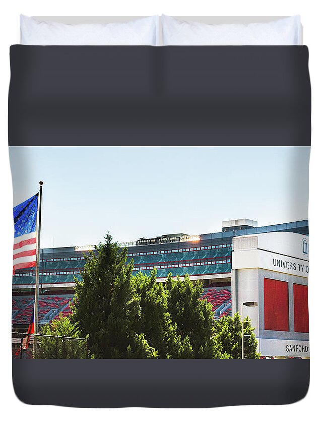 Georgia Duvet Cover featuring the photograph Pride of Athens by Parker Cunningham