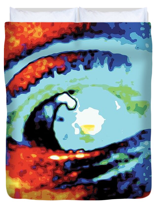 Abstract Duvet Cover featuring the digital art Prismeye, No. 1 by James Kramer