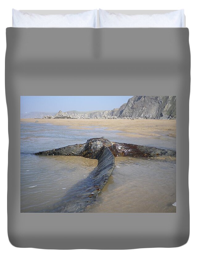 Shipwreck Duvet Cover featuring the photograph Propeller Steamship Belem Shipwreck by Richard Brookes