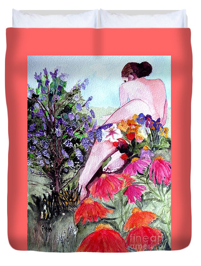 Proserpina Duvet Cover featuring the painting Proserpina Rising by Sandy McIntire