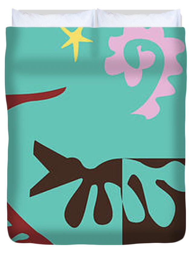 Henri Matisse Duvet Cover featuring the painting Prosperity - Celebrate Life 1 by Xueling Zou