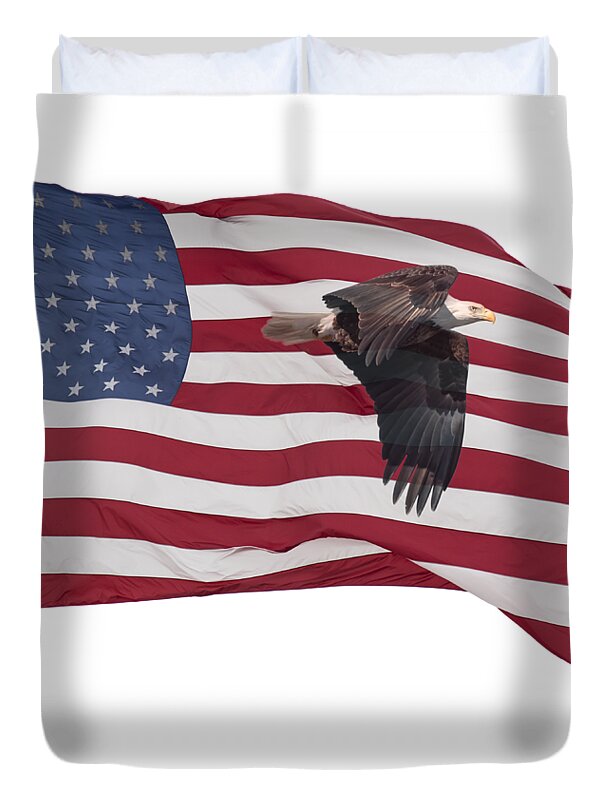 American Bald Eagle Duvet Cover featuring the photograph Proud To Be An American by Thomas Young